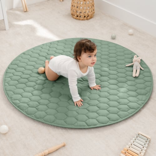 Premium Play Mat with Non-Slip Bottom, Round, Small
