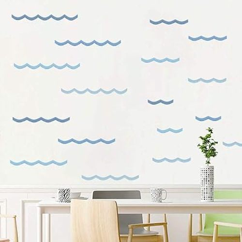 Ocean Waves Wall Decals Kids Room Wall Decor Sea Waves Wall Decals Peel and Stick Removable Wall Stickers