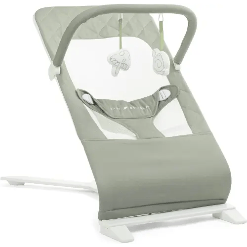 Baby Delight Alpine Deluxe Portable Baby Bouncer | Infant | 0-6 Months | 100% GOTS Certified Organic Cotton Fabric | Organic Sage