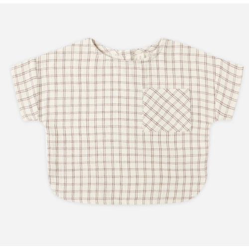 Woven Boxy Top || Cedar Check – 6-12mo