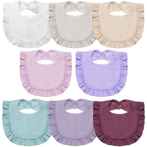 Lictin 8-Pack Muslin Baby Bibs,Bandana Drooling Bibs, Unisex Cotton Baby Bibs, Baby Bibs for Drooling and Teething