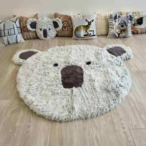 Koala Rug for Nursery - Fluffy Koala Bear Carpet - Kids Room Animal Rug - Baby Room Decor - Cute Koala Play Mat - Personalized Kids Rug