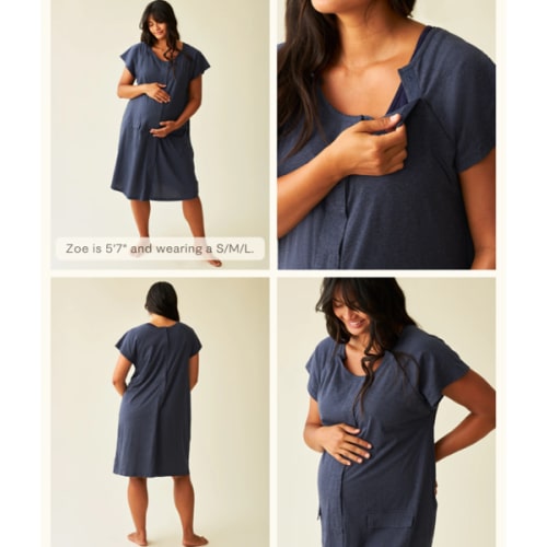 Universal Labor & Delivery Gown | Navy Heather - Kindred Bravely