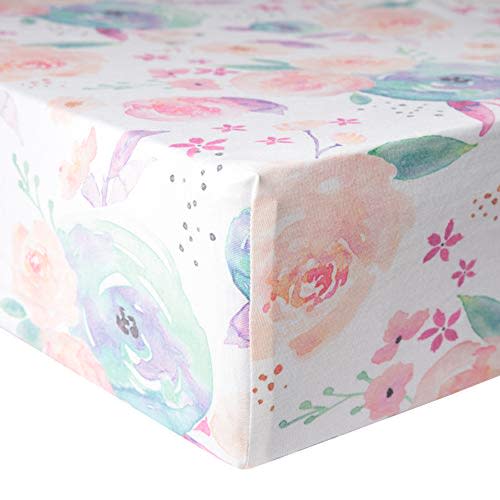 Premium Knit Baby Crib Sheets for Boys and Girls by Copper Pearl: Breathable and Soft, Fitted Crib Sheets for Standard Baby Mattresses, Crib Sheet for Baby Registry or Shower Gift, Bloom