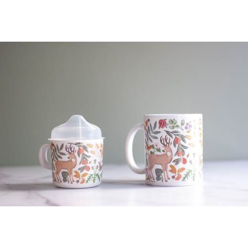 Helmsie WOODLAND animal fox deer bunny  Matching Mug and Sippy Set