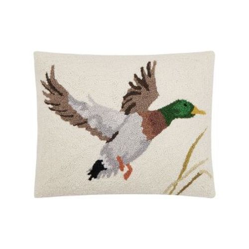 Camp Wandawega for Makers Collective Mallard Hooked Throw Pillow: Vintage Style, Wool & Canvas, Zipper Closure, Indoor Decor