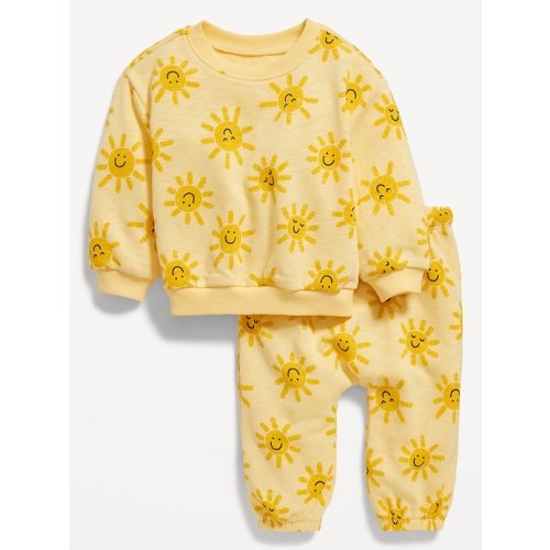 Unisex Printed Crew-Neck Sweatshirt &amp; Jogger Pants Set for Baby