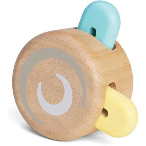 PlanToys Wooden Peek-a-Boo Roller Early Learning and Development Baby Toy (5252) | Pastel Color Collection | Sustainably Made from Rubberwood and Non-Toxic Paints and Dyes
