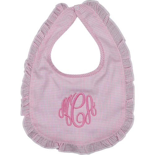 Pink Gingham Bib