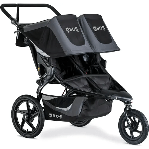 BOB Gear Revolution Flex 3.0 Duallie Double Jogging Stroller, Graphite Black