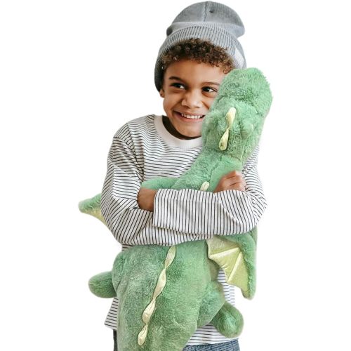 Pterosaur Stuffed Animal with Wings - Cute Soft Dinosaurs Plush Toys Little Flying Dragon Plushies Pillow Doll Christmas Birthday Gifts for Kids Boys Girls (Green,43.3inch/110cm)