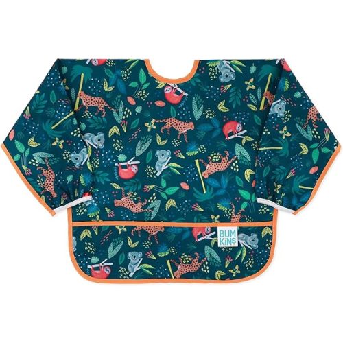 Bumkins Sleeved Bib Baby Bib, Toddler Bib, Smock, Waterproof Fabric, Fits Ages 6-24 Months