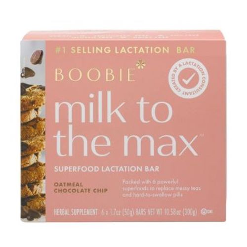 Boobie Bar Superfood Vegan Lactation Bar Oatmeal Chocolate Chips - 10.58oz/6ct