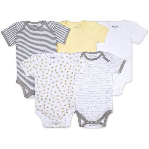 Burt's Bees Baby Unisex Baby Bodysuits, 5-pack Short & Long Sleeve One-pieces, 100% Organic Cotton Bodysuit