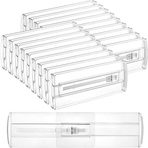 Vtopmart 18 Pack Drawer Dividers for Clothes, Adjustable 4" High Expandable from 10.6"-17" Dresser Drawer Organizer, Clear Plastic Separators for Dresser, Baby Clothing, Cosmetic and Office Storage