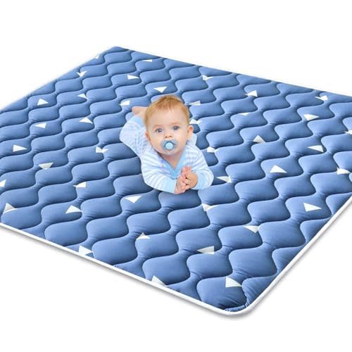 Premium Foam Baby Play Mat 50" X 50", Thicken One-Piece Baby Crawling Mat, Non-Slip Cushioned Baby Playmats for Infants, Babies, Toddlers, Washable Baby Mat for Floor