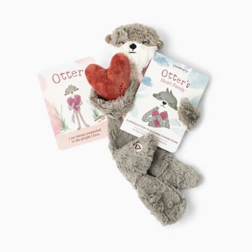 Slumberkins Plush Snuggler & Book Bundle - Otter's Building Connections