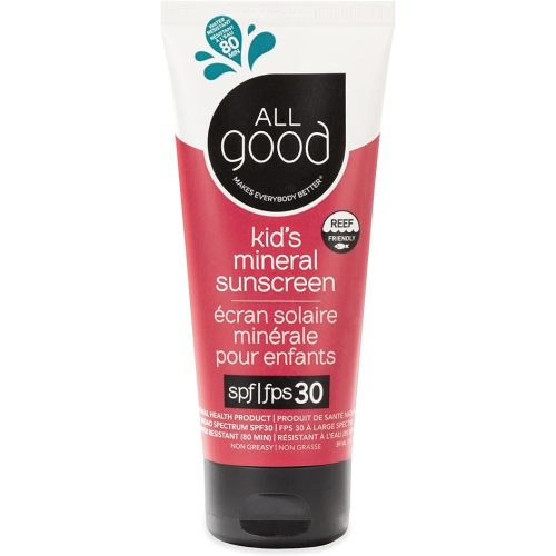 All Good Baby & Kids Sunscreen Lotion for Face & Body - UVA/UVB Broad Spectrum, SPF 30, Zinc Oxide, Coral Reef Friendly, Water Resistant - Zinc, Shea Butter, Coconut Oil, Aloe (3 oz)