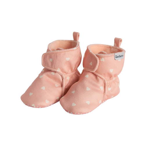 Gerber Gender Neutral Soft Booties with Hook & Loop, Sizes 0/3 Months - 6/9 Months