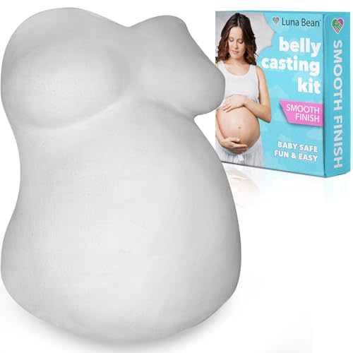 Luna Bean Deluxe Belly Casting Kit - Easy Pregnancy Belly Cast with Smooth Finish - Gifts for Expecting Mom, Pregnant Mom to Be, Mothers Day - Baby Nursery Decor Keepsake - Pregnancy Must Haves