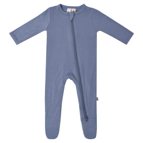 Zippered Footie in Slate– Kyte BABY- Newborn