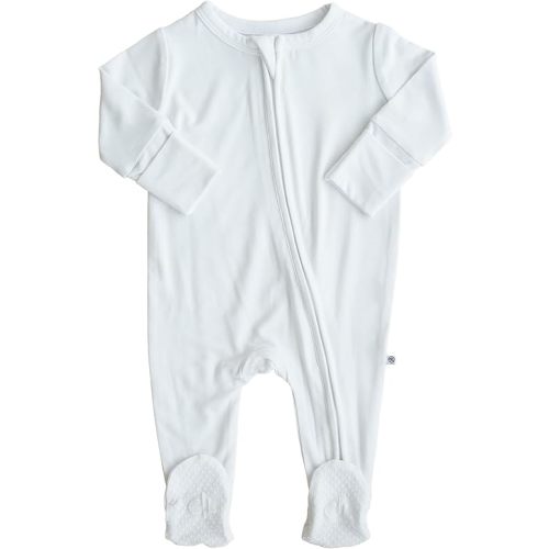 Caden Lane Zippered Baby Footie Pajamas, Soft Onesie Bodysuit with Feet & Double Zipper, Footed One-Piece Jumpsuit for Infant