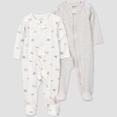 Carter's Just One You® Baby 2pk Animals Sleep N' Play - Gray Newborn