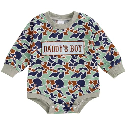 Socutebabe Fall Baby Boy Outfit Mamas Boy Baby Clothes Newborn Bubble Romper Long Sleeve Sweatshirt Coming Home Outfit