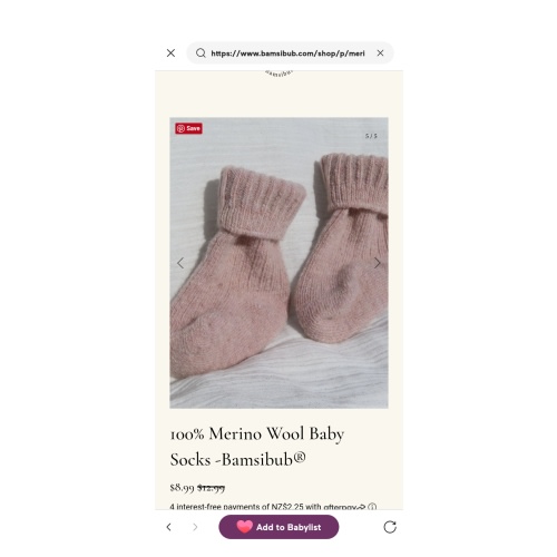 Bamsibub®- 100% Merino Wool Baby Socks Beige Rose — Bamsibub®
