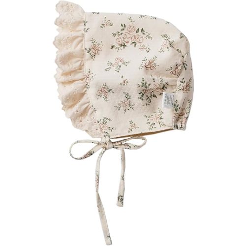 HOOLCHEAN Baby Girls Printed Cotton Bonnet Infant Vintage Flower Lace Sun Protection Hat