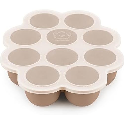 Silicone Baby Food Freezer Tray with Clip-on Lid - 10 2oz pods, Chai Latte