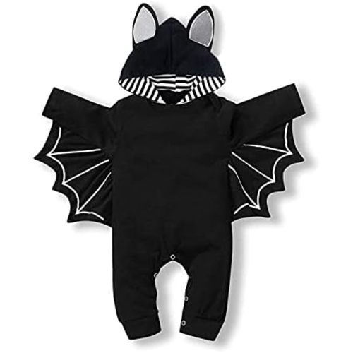 My First Halloween Outfit Newborn Baby Boy Clothes Cosplay Infant Bat Costume Hoodie Romper 0-12 Months