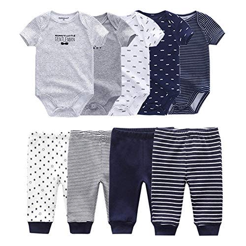 Baby Layette Set Baby Boys' 9-Piece Bodysuits Pants Set Toddler Girl Boy Unisex Baby Gift Sets