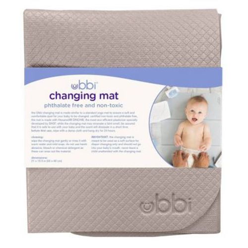 Ubbi On-The-Go Diaper Changing Baby Mat, Soft and Comfortable Diaper Bag Accessory Must Have for Newborns, Easy to Clean, Portable Folding Pad, Baby Traveling Accessories - Taupe