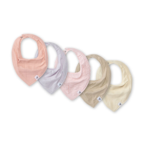 Organic Cotton Baby Bandana Bibs - Pink Sand