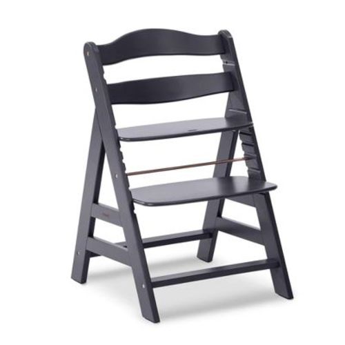 hauck Alpha+ Grow Along Solid Beechwood Booster High Chair with Adjustable Seat, 5 Point Safety Harness, & Bumper Bar for Infants & Toddlers, Walnut