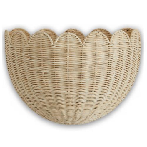 Scalloped Wicker Hanging Basket - (Natural)