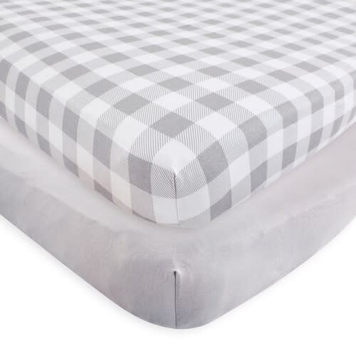 Touched By Nature Organic Fitted Crib Sheets, 2-Pack, Plaid Gray | Baby and Toddler Clothes, Accessories and Essentials