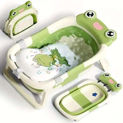 collapsible baby bathtub soft cushion cute - Temu