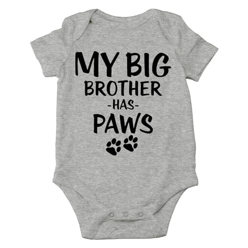 AW Fashions My Big Brother Has Paws Baby Bodysuit Cute Funny Newborn Outfit Adorable Clothes Girl Romper