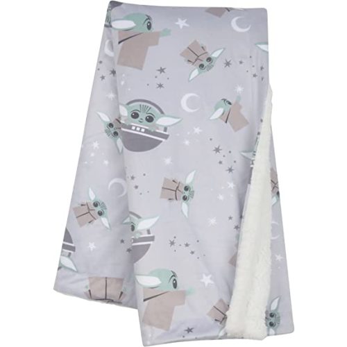 Lambs & Ivy Star Wars Cozy Friends Baby Yoda/Grogu Fleece Baby Blanket