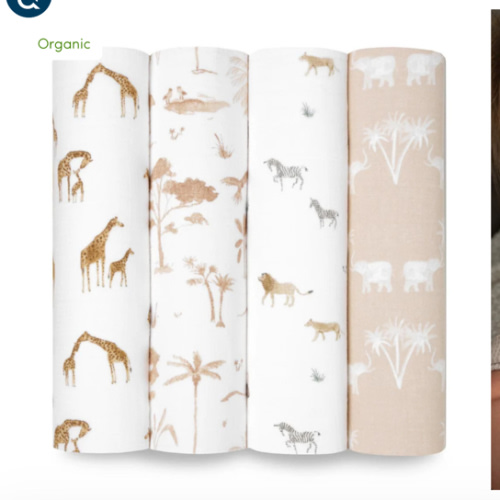 Safari Dreams Organic Cotton Swaddle 4 Pack | aden + anais