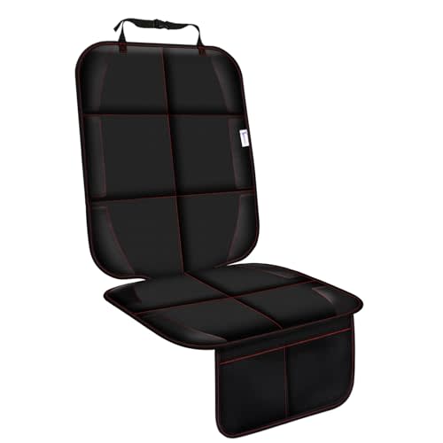 Gowhalle Car Seat Protector, Non-Slip Rubber Padded Backing Seat Protector for Child Seats, Waterproof Thickest Padding Car Seat Protector Under Baby Seat - No Imprint (Red-1pcs)