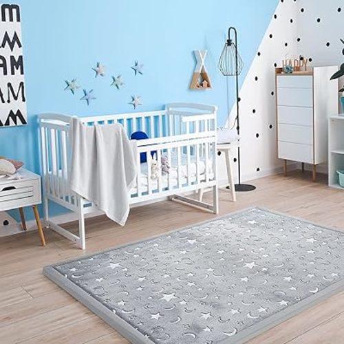 MAXYOYO Baby Play Mat, 1.2" Thick Memory Foam Soft Padded Carpet with Non-Slip Backing, Japanese Tatami Rug Living Room for Kids Toddler Children Nusery