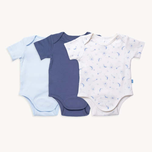 celestial blues organic cotton magnetic bodysuit | 3 set