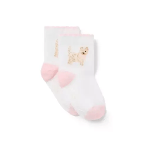 Baby Jet Ivory Baby Dog Sock by Janie and Jack