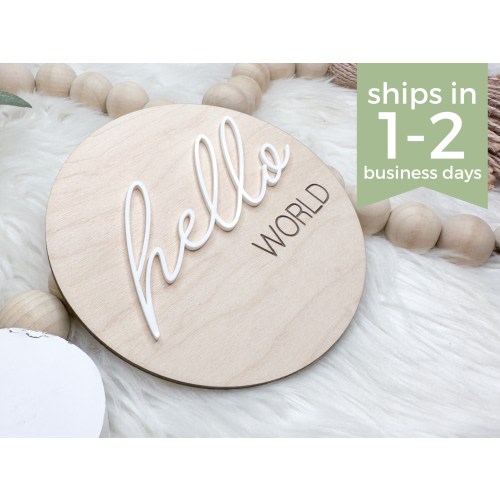 Hello World Birth Announcement Plaque, Gender Reveal Hospital Sign, Gender Neutral Baby Name Sign, It's a Boy It's a Girl Sign for Hospital