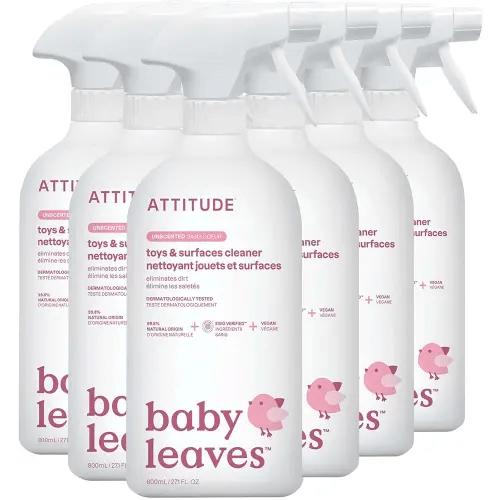 Attitude Toy and Hard Surface Spray Cleaner, Hypoallergenic Plant- and Mineral-Based Formula, Vegan and Cruelty-free, Unscented 27 oz Pack of 1