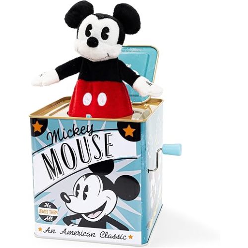 KIDS PREFERRED Disney Baby Retro Mickey Jack-in-The-Box Musical Toys for Babies and Toddlers