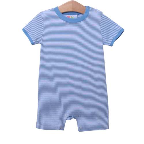 James Romper- Cornflower Blue Stripe - 6m